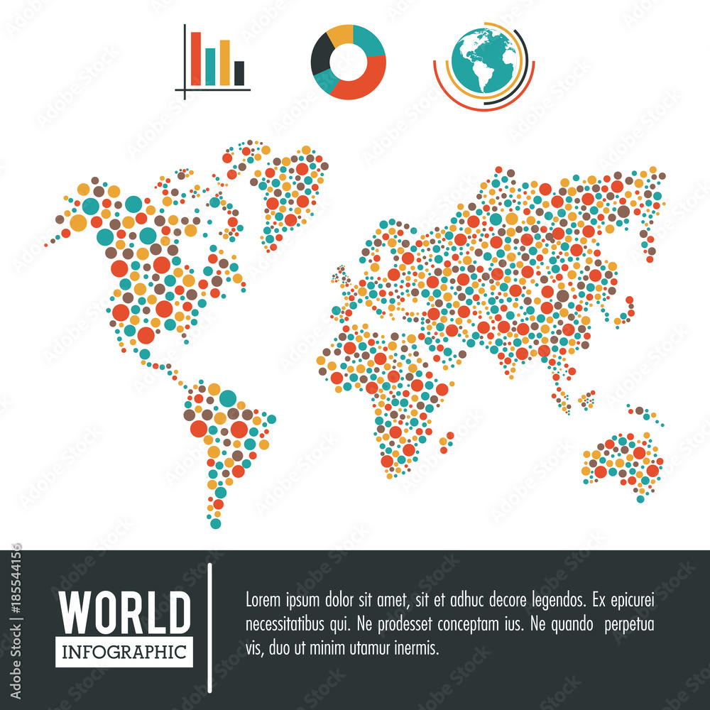 Fototapeta premium Earth world infographic icon vector illustration graphic design