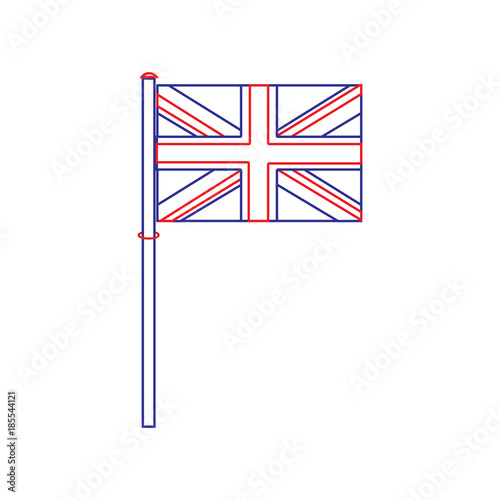 flag united kingdom icon image vector illustrationd design  blue red line
