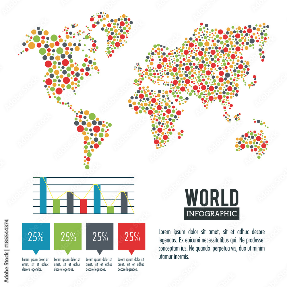 Naklejka premium Earth world infographic icon vector illustration graphic design