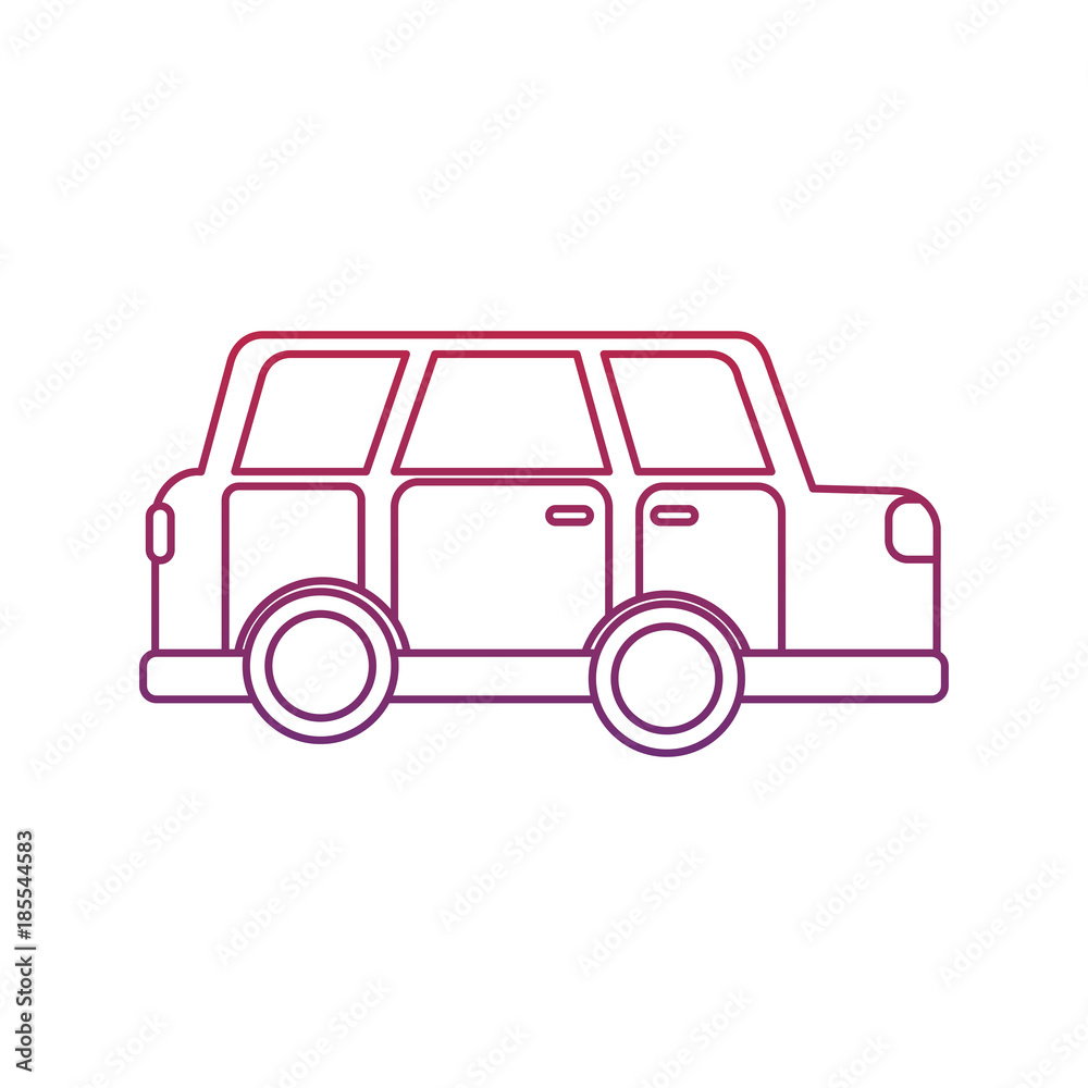 car sideview icon image vector illustration design red to blue ombre line car sideview icon image vector illustration design red to blue ombre line