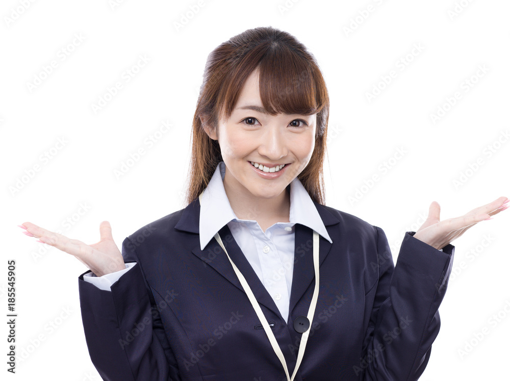 ビジネス 案内する女性 ビジネス 案内する女性