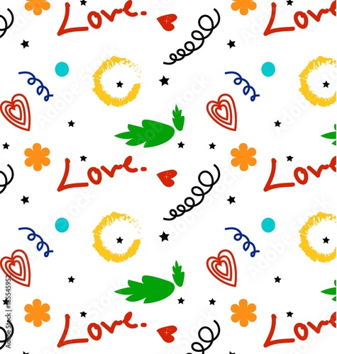 Wavy pattern love letters colorful