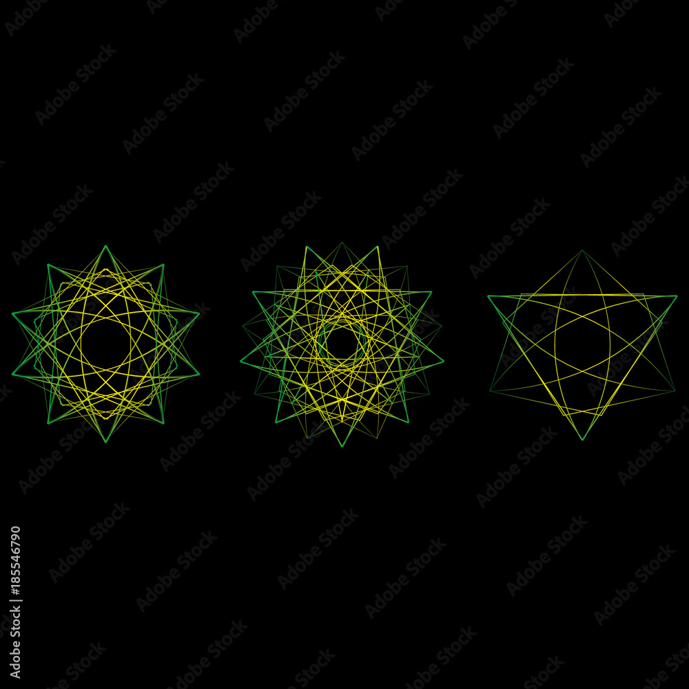 Holiday patterns of stars of snowflakes and flowers for gifts Holiday patterns of stars of snowflakes and flowers for gifts