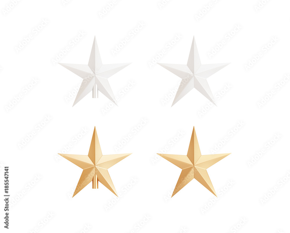 Isolated decorative star for Christmas tree on white background Isolated decorative star for Christmas tree on white background