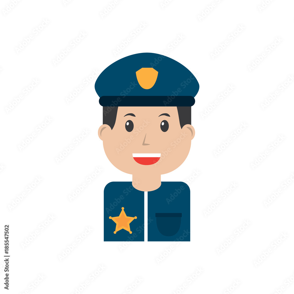 policeman smiling icon image vector illustration design 