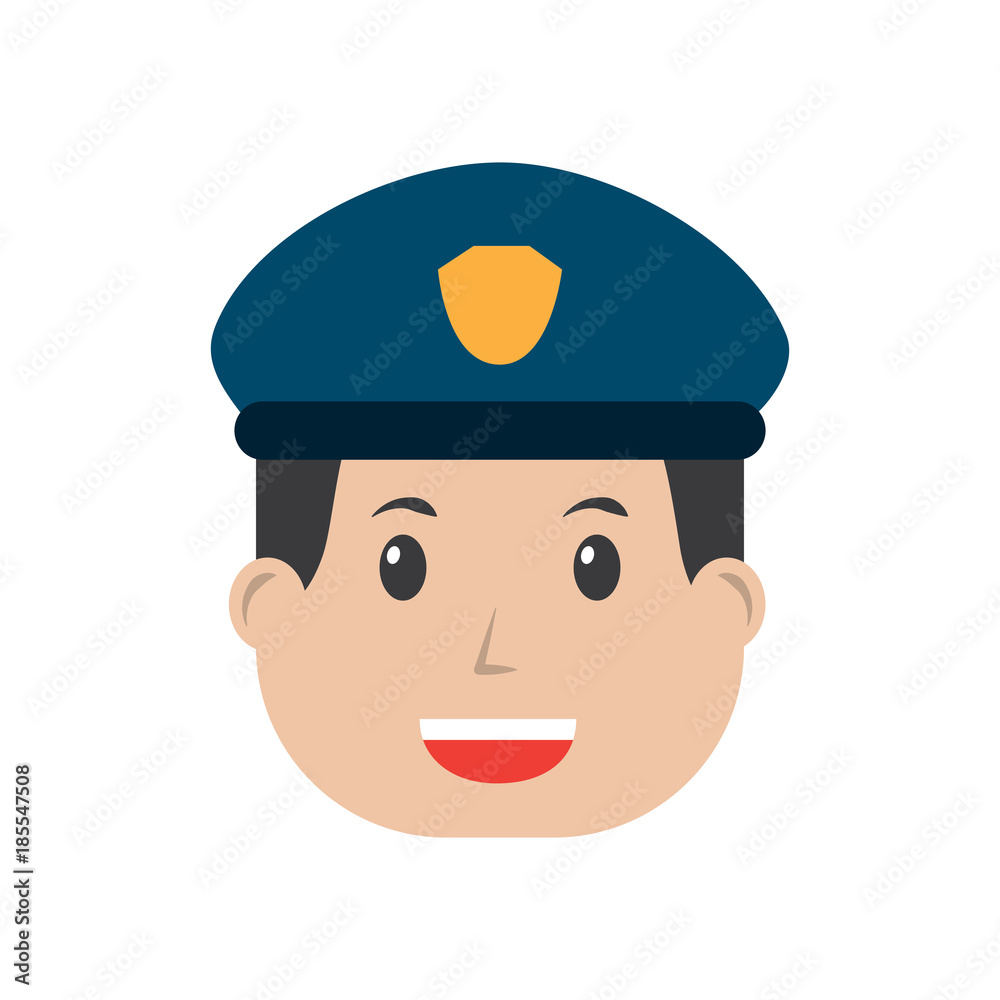 policeman smiling icon image vector illustration design 