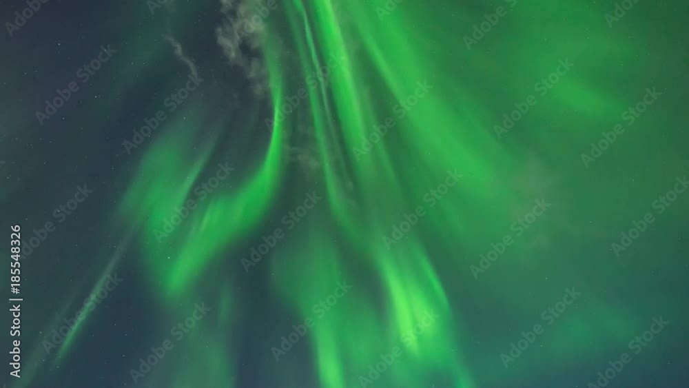 ICELAND –  2016 : Timelapse of amazing Northern Lights at Lake Myvatn at night with beautiful landscape in view