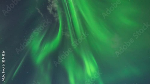 ICELAND –  2016 : Timelapse of amazing Northern Lights at Lake Myvatn at night with beautiful landscape in view