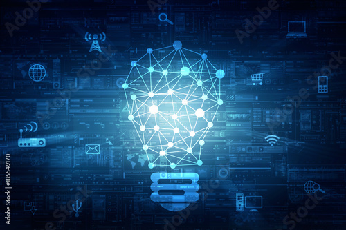Принти на полотні bulb future technology, innovation background, creative idea concept