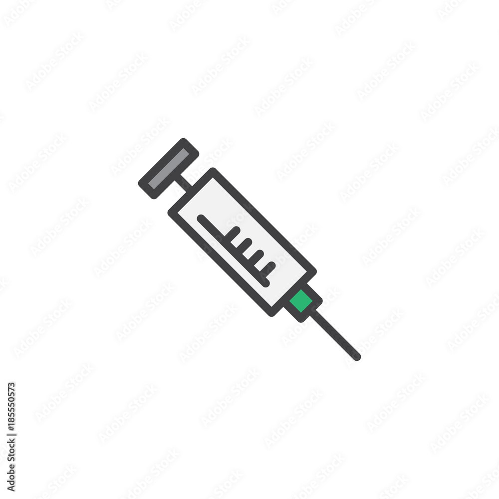 Medical syringe injection filled outline icon, line vector sign, linear colorful pictogram isolated on white. Syringe needle symbol, logo illustration. Pixel perfect vector graphics Medical syringe injection filled outline icon, line vector sign, linear colorful pictogram isolated on white. Syringe needle symbol, logo illustration. Pixel perfect vector graphics