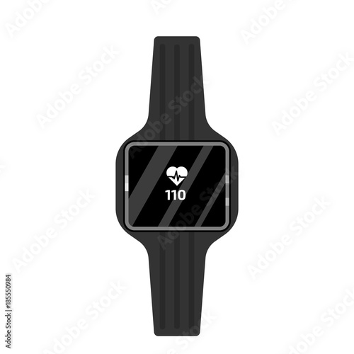 Fitness run tracker band. Sport bracelet or  wristband. Vector illustration.
