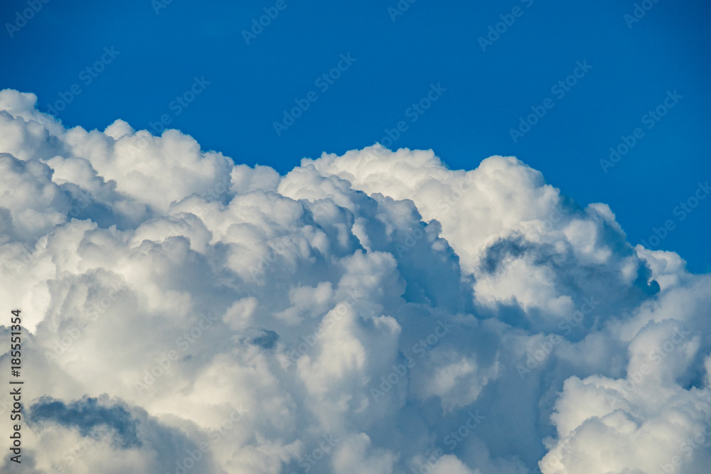 formation of cloud with blue sky background