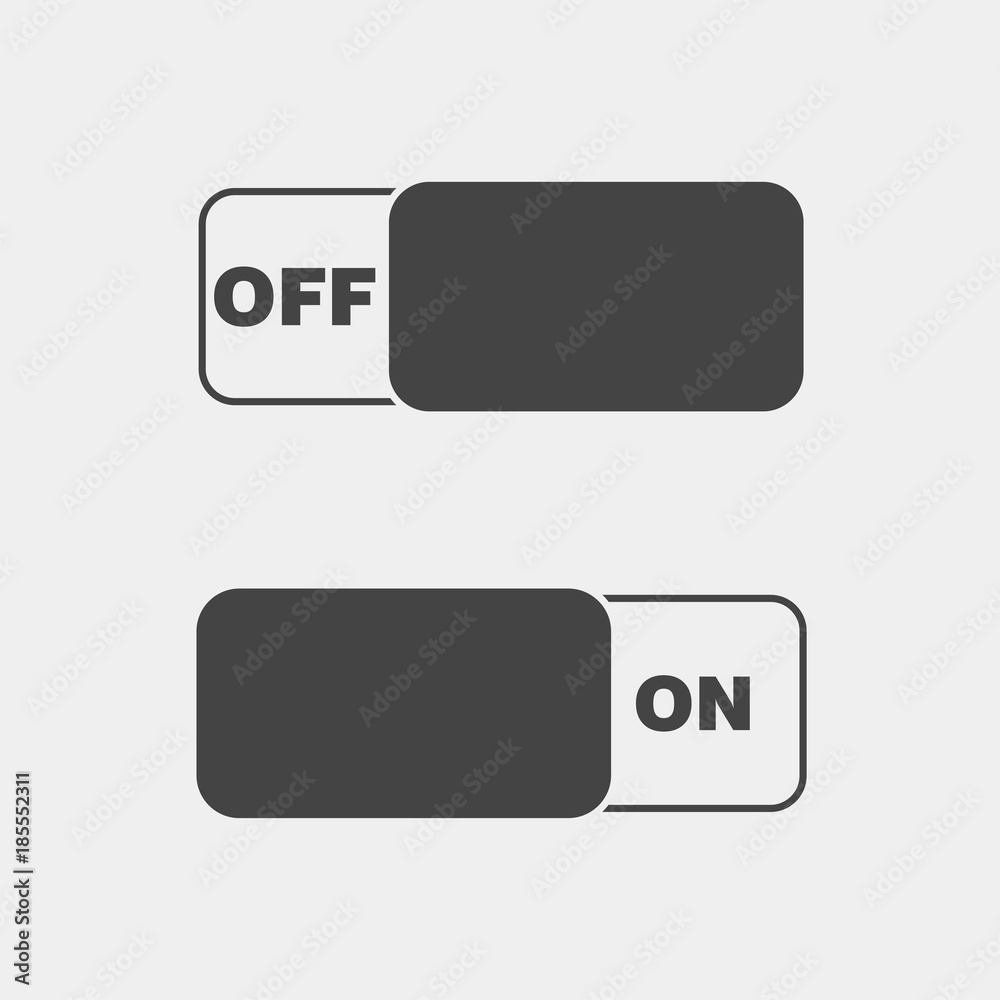 Vector image on / off switch. Icon switch icon on a light background Vector image on / off switch. Icon switch icon on a light background