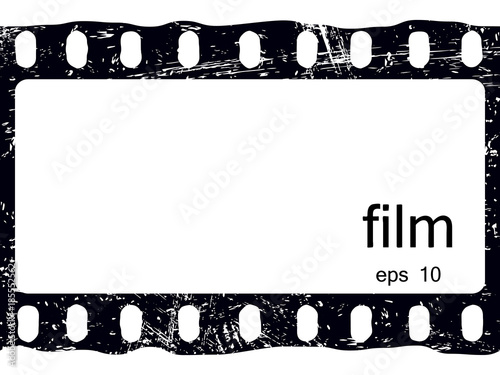 vector image of a film. retro style. grunge. brush strokes. 