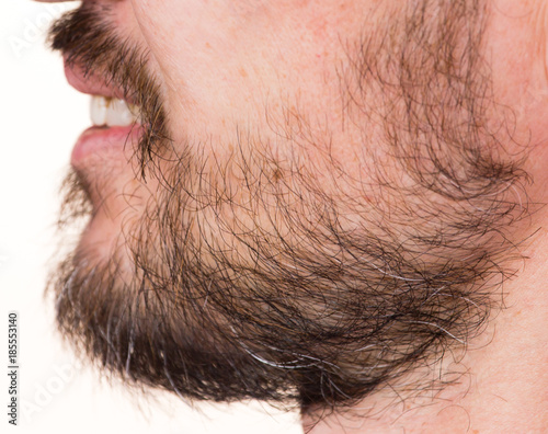 Overgrown bristle in a man on a beard