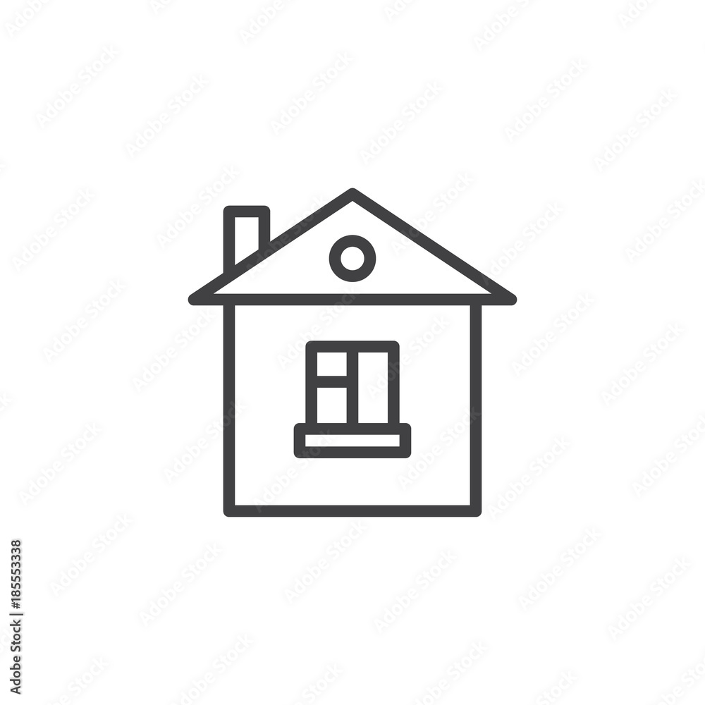 House line icon, outline vector sign, linear style pictogram isolated on white. Home page symbol, logo illustration. Editable stroke House line icon, outline vector sign, linear style pictogram isolated on white. Home page symbol, logo illustration. Editable stroke