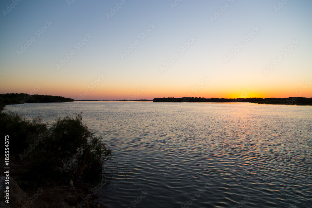 Dawn on the Syr Darya River, Kazakhstan