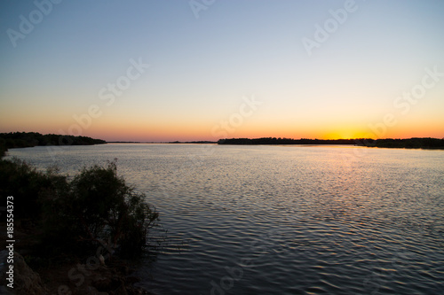 Fototapeta Naklejka Na Ścianę i Meble -  Dawn on the Syr Darya River, Kazakhstan