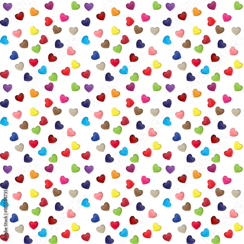 Hearts for Valentine's Day Sale, seamless pattern. Vector Illustration.
