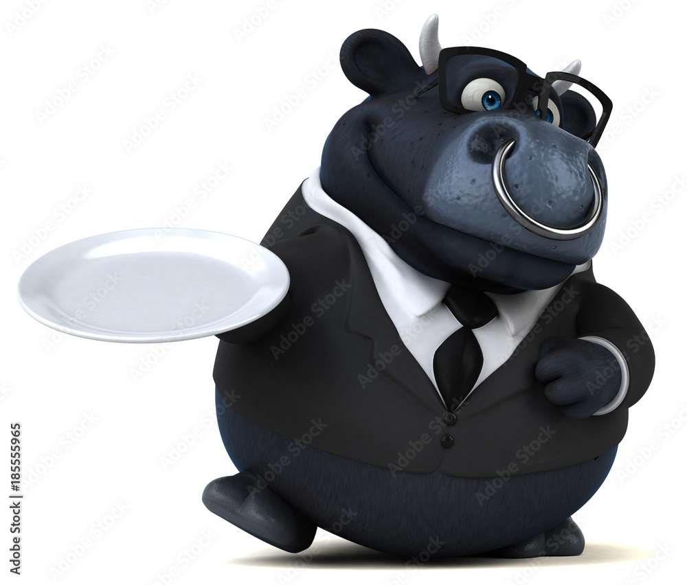 Naklejka premium Black bull - 3D Illustration