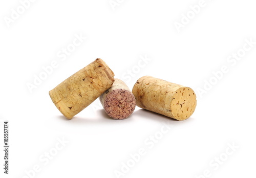 Wine corks isolated on white background