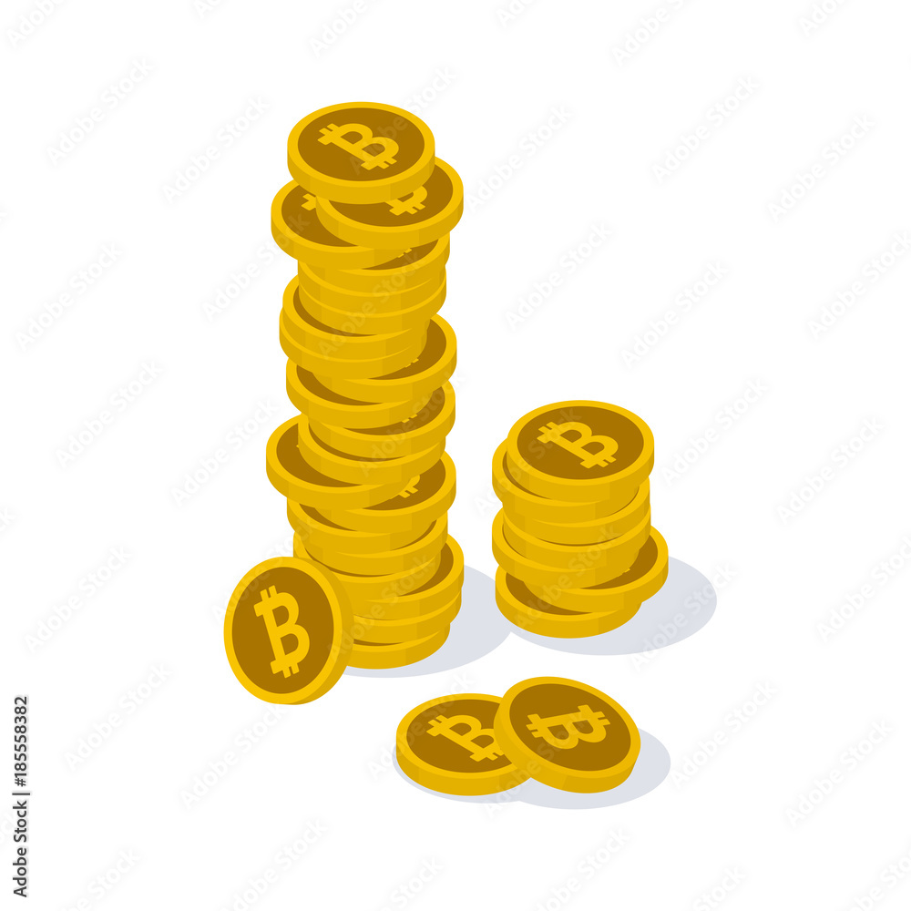 bitcoin image illustration_Stacked bitcoin image illustration_Stacked