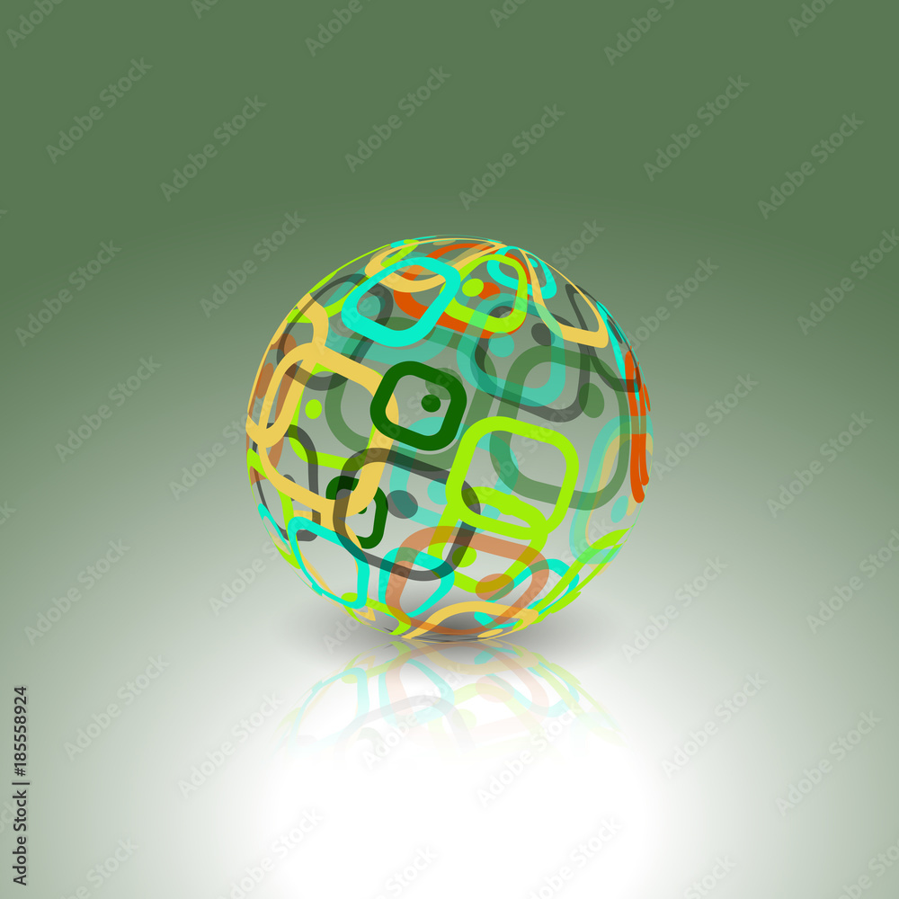 Abstract globe made from retro rectangles. Conceptual Technology Logo. Abstract globe made from retro rectangles. Conceptual Technology Logo.