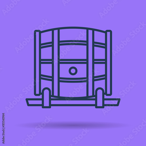 Isolated linear icon of Barrel for wine storage