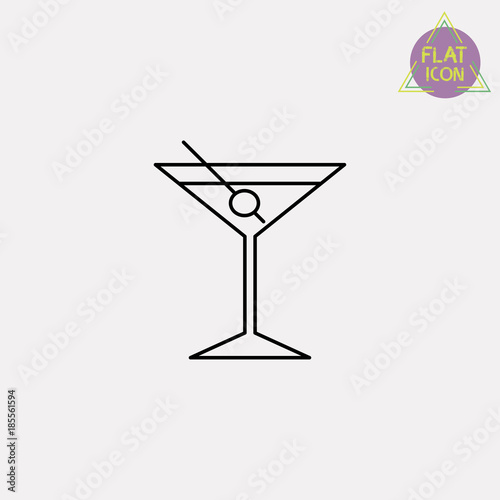 glass of martini line icon