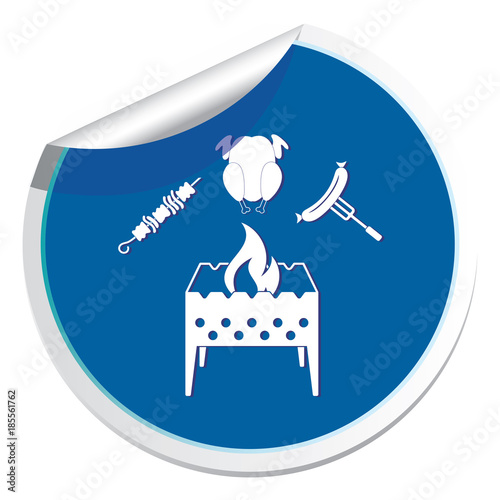 Brazier, kebab, chicken and sausage icon