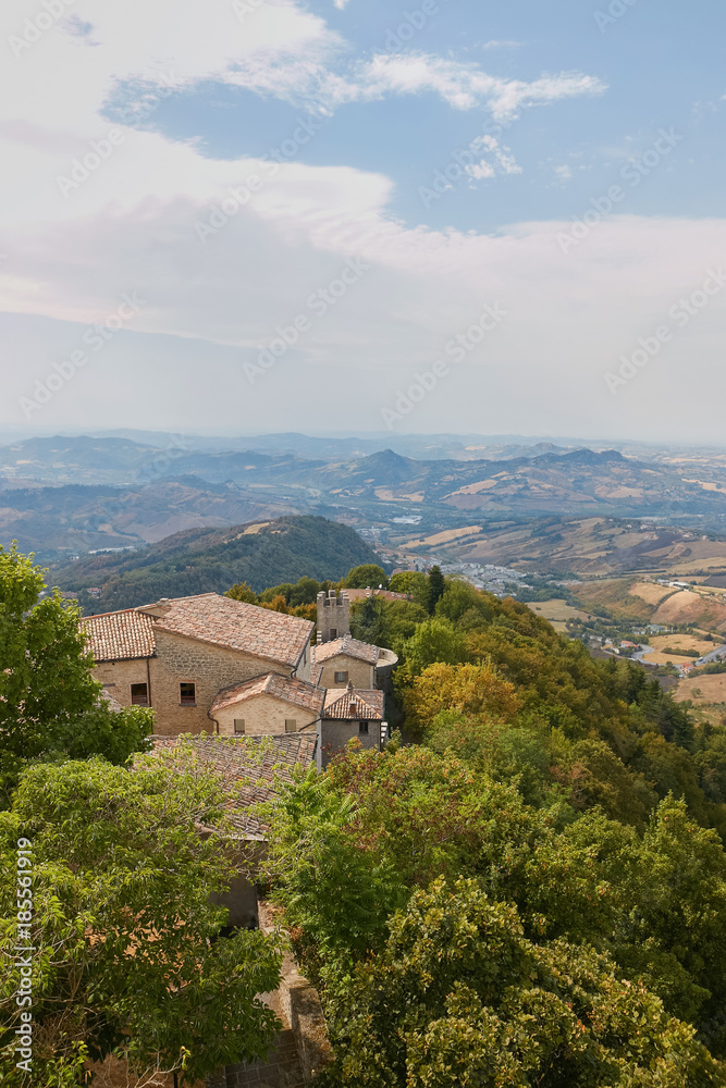 San Marino, Panoramic view of the local surroundings.