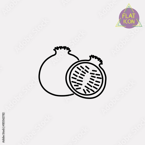 garnet fruit line icon