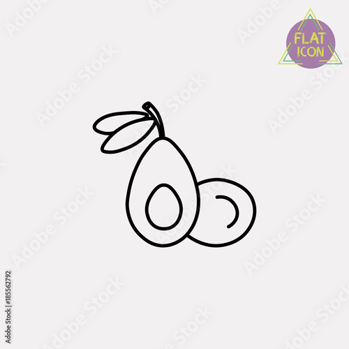 avocado line icon