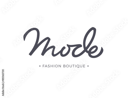 Mode fashion boutique vector lettering. Brush Calligraphy