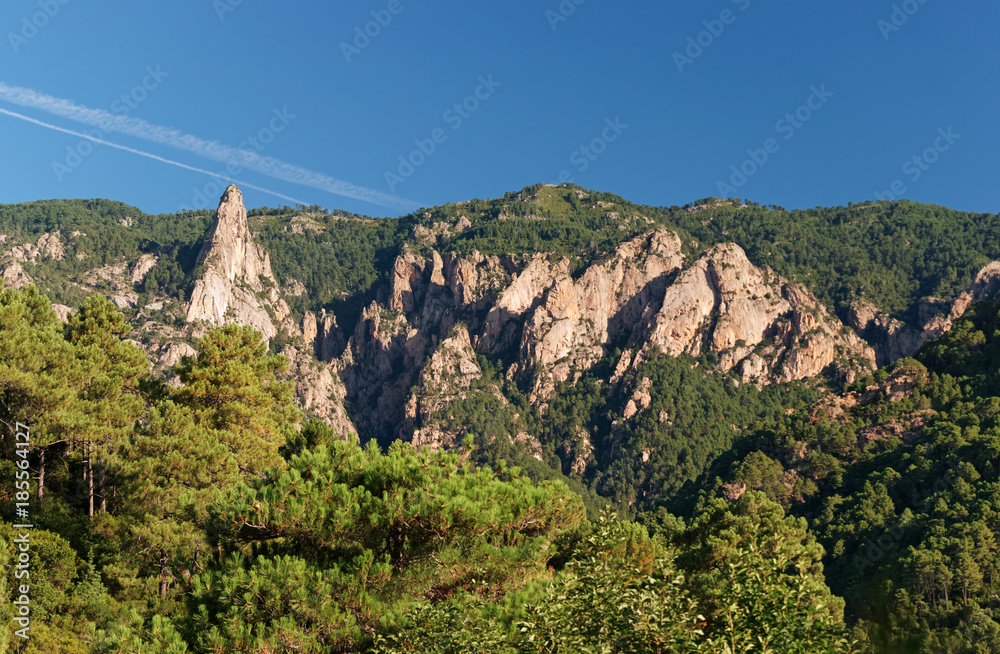Bavella peaks in Corsica mountain