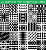 25 seamless monochrome pattern. Vector seamless pattern.