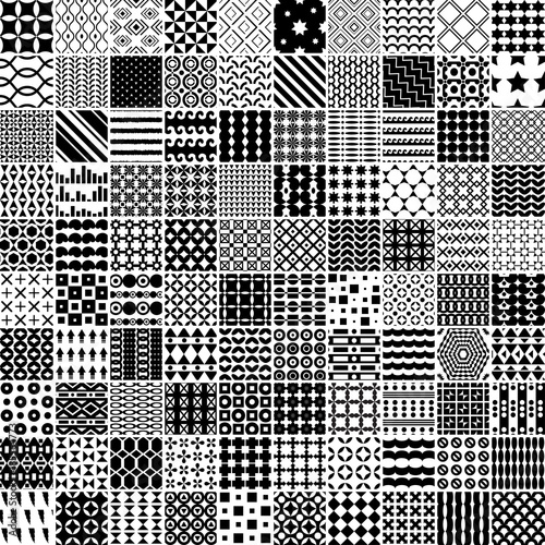 100 monochrome pattern. Endless texture for wallpaper, fill, web page background, surface texture.