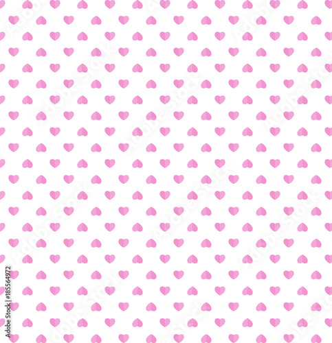 Happy valentines day pink paper cut hearts pattern on white background.