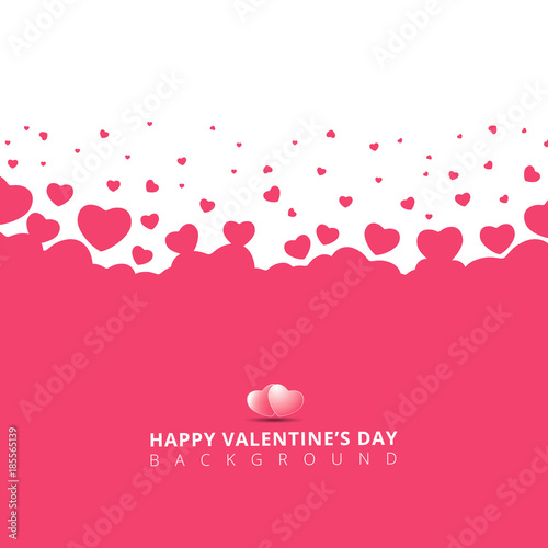 Pink hearts futuristic random size on white background for valentines day.
