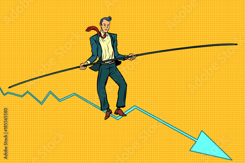 businessman tightrope Walker
