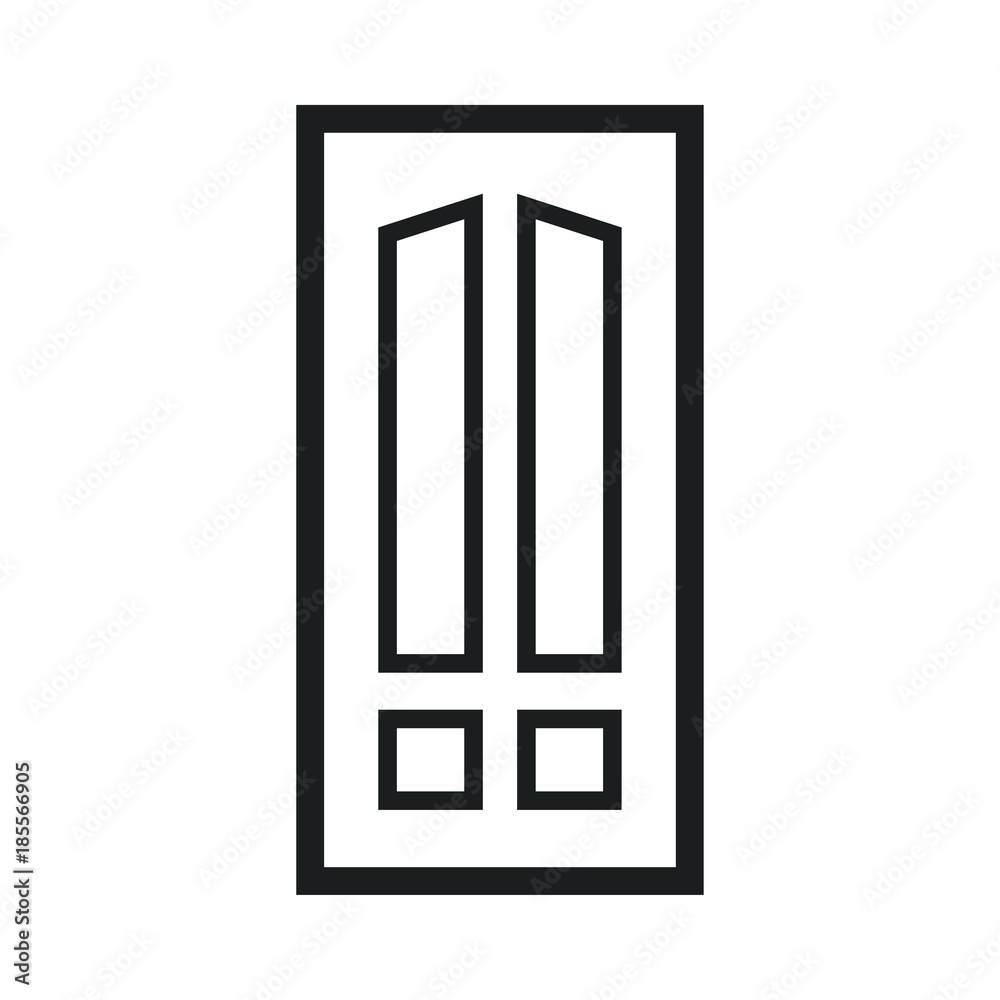 Wooden Closed Front Door Entrance Modern Interior Design. Minimal Flat Line Outline Stroke Icon Illustration Wooden Closed Front Door Entrance Modern Interior Design. Minimal Flat Line Outline Stroke Icon Illustration