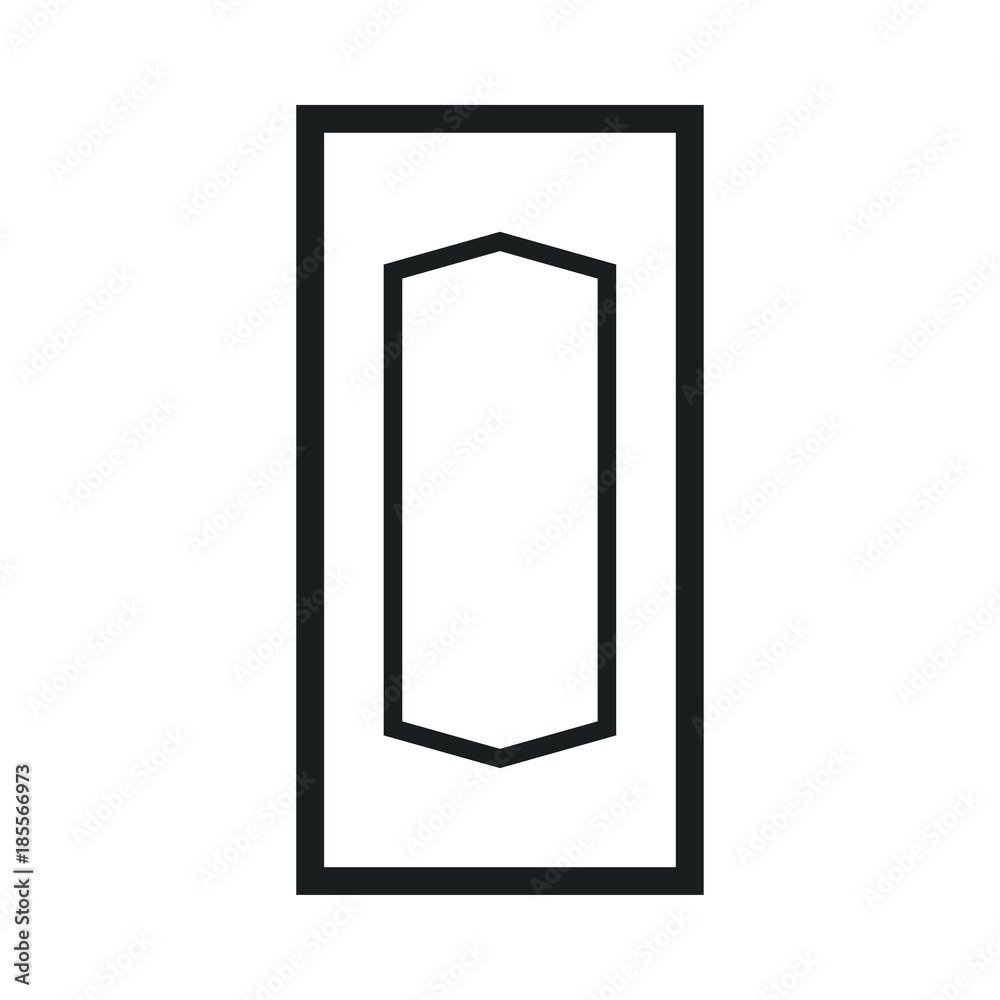 Wooden Closed Front Door Entrance Modern Interior Design. Minimal Flat Line Outline Stroke Icon Illustration Wooden Closed Front Door Entrance Modern Interior Design. Minimal Flat Line Outline Stroke Icon Illustration