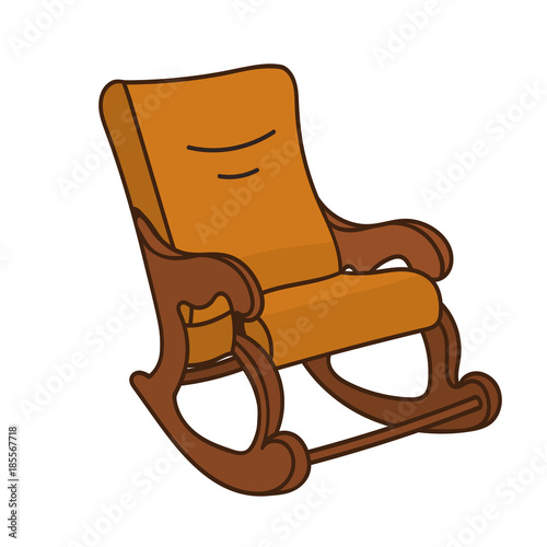 Cartoon object illustration - vintage rocking chair isolated on white  background. Rocking-chair vector sign. Rocking chair in flat style. Rocker  in minimal style, convenient, cozy chair image. Stock Vector | Adobe Stock