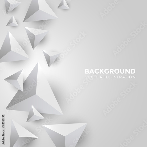Fototapeta Naklejka Na Ścianę i Meble -  Abstract white Triangle Background. 3D Triangles. Modern Wallpaper. Vector illustration