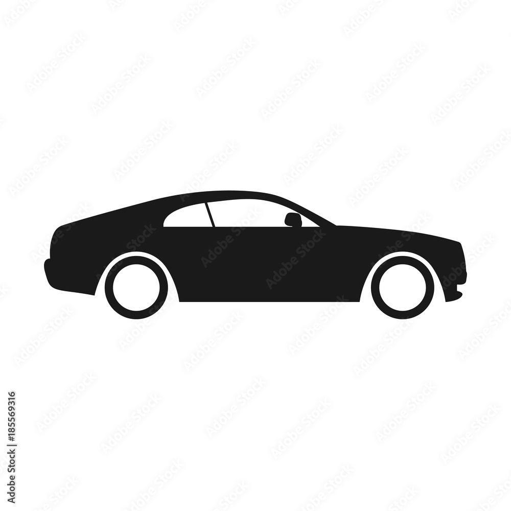 Car vector icon. Isolated simple side car logo illustration.