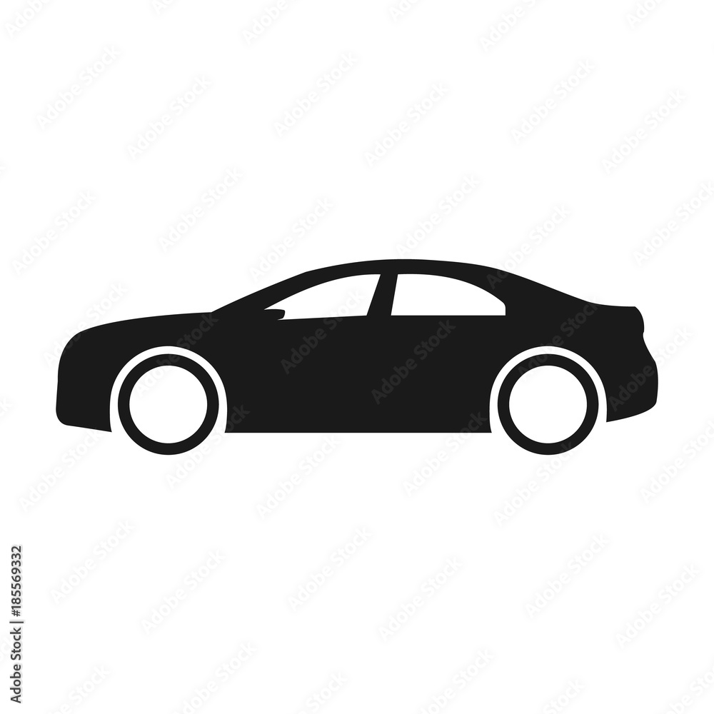 Car vector icon. Isolated simple side car logo illustration.
