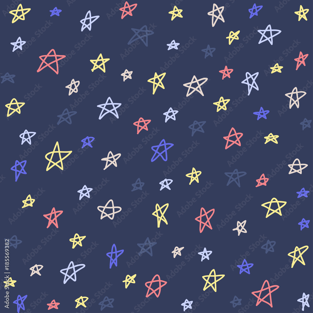 Seamless pattern with stars. Can be used for textile, website background, book cover, packaging.