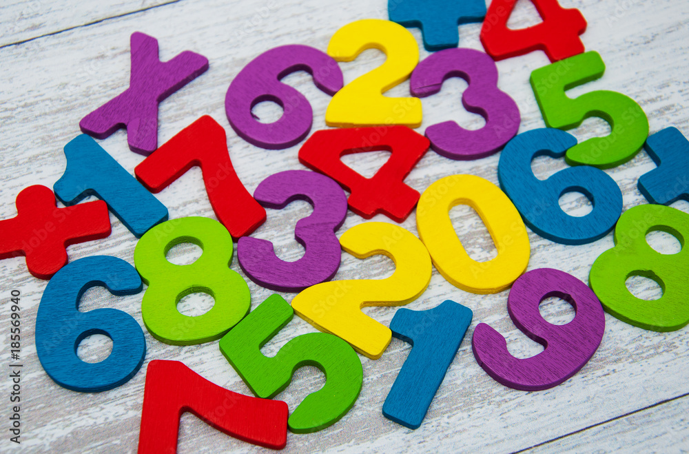 Fototapeta premium colorful wooden numbers