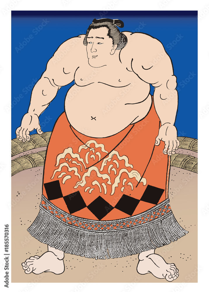 相撲 浮世絵 Stock イラスト Adobe Stock