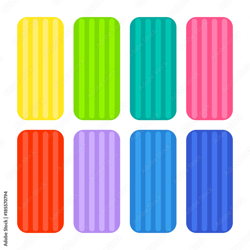 Modeling Clay Icons Isolated Illustration on White Modeling Clay Icons Isolated Illustration on White